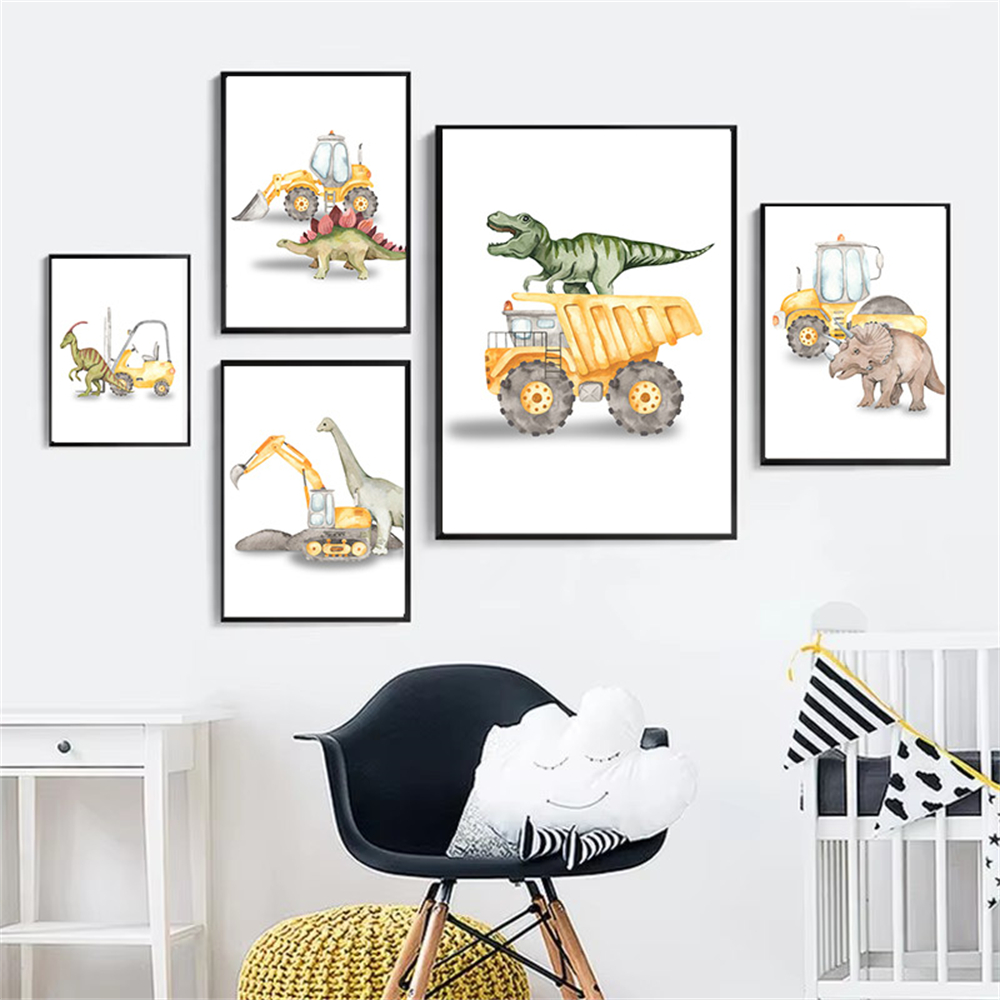 Heavy Equipment Background - Toile d'art mural de dessin animé
