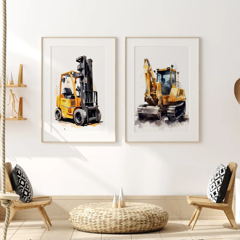 Toile d'art mural pour véhicul - Heavy Equipment Background avis et prix