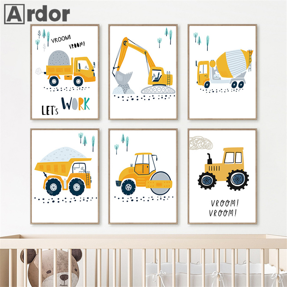 Affiche de dessin animé pour e - Heavy Equipment Background avis et prix