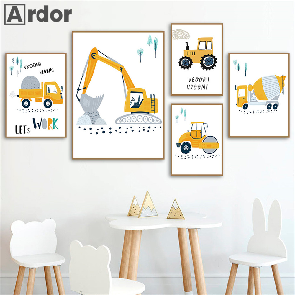 Affiche de dessin animé pour e - Heavy Equipment Background avis et prix