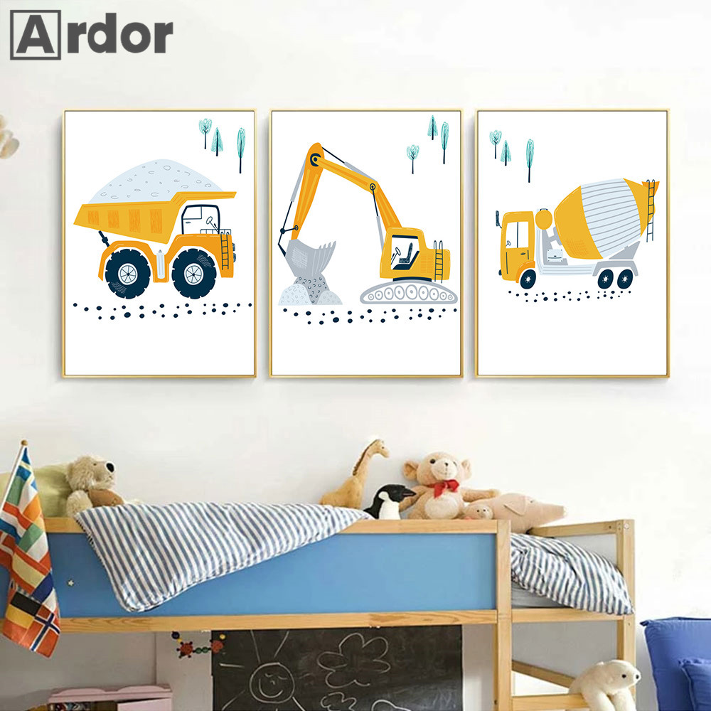 Affiche de dessin animé pour e - Heavy Equipment Background avis et prix
