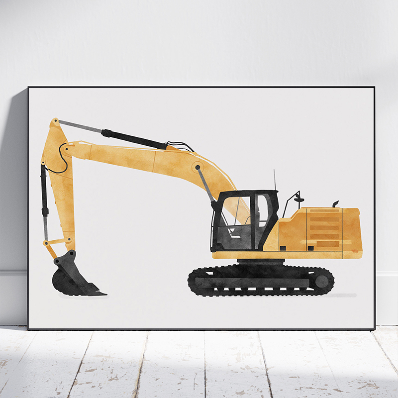 Affiche de voiture de dessin a - Heavy Equipment Background avis et prix