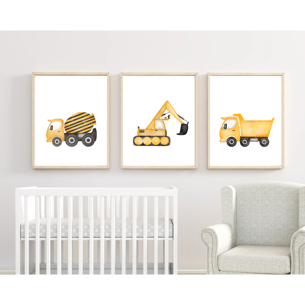 Lot de 3 affiches sur toile mi - Heavy Equipment Background avis et prix