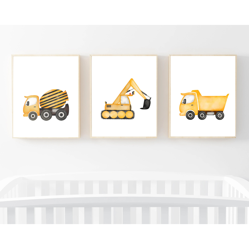 Lot de 3 affiches sur toile mi - Heavy Equipment Background avis et prix