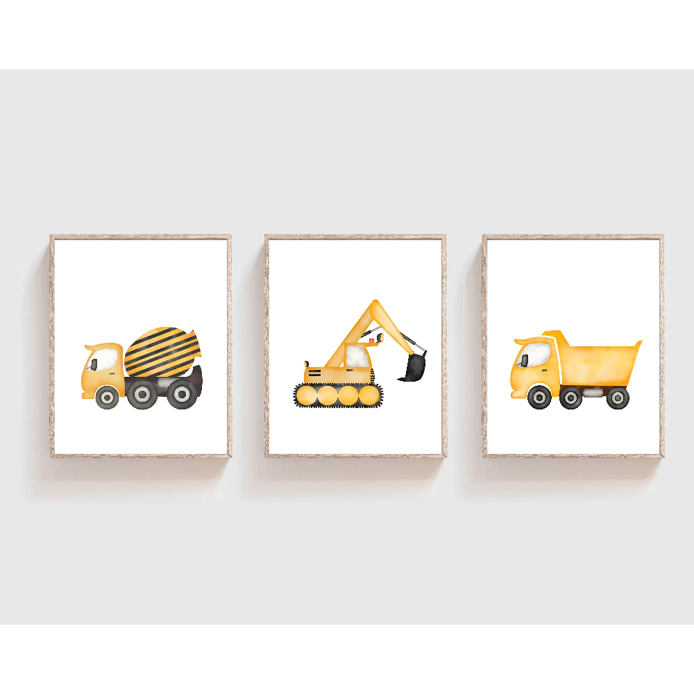 Lot de 3 affiches sur toile mi - Heavy Equipment Background avis et prix